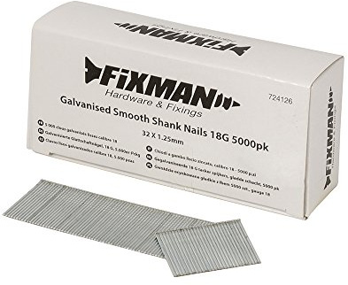 Fixman 724126 Galvanised Smooth Shank Nails 18G 5000pk 32 x 1.25 mm