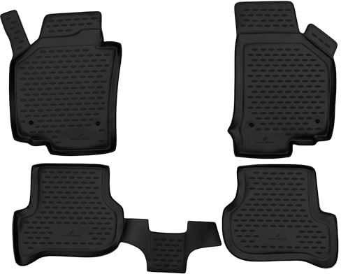WALSER XTR Gummi Fussmatten Auto für Seat Leon (1P1) 2005-2013, 100% passgenaue Auto Fußmatten, robuste Universal Fußmatte Auto, Gummimatten Auto, Auto Fussmatten Gummi, Auto Gummimatten