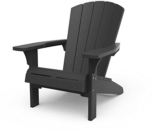 Keter 17208310a Allibert by Troy Adirondack Chair, Outdoor Gartenstuhl aus Kunststoff, Wetterfest, Terrasse und Balkon, Anthrazit, 93 x 81 x 96.5 cm
