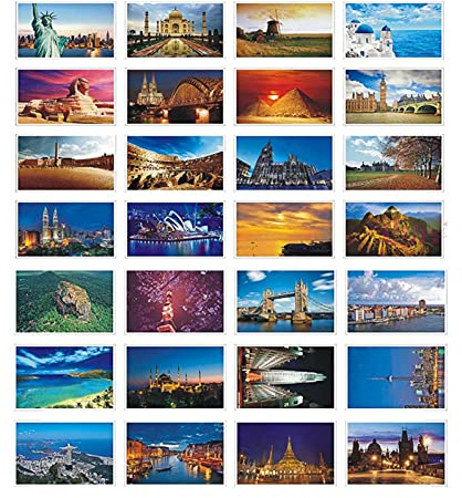 Beautiful World Travel - Cartoline artistiche in stile retrò, 30 pezzi