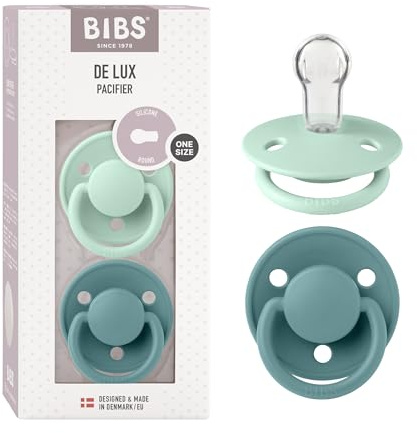 BIBS De Lux Napp 2-pack, BPA-fri, Silikon, Onesize (0-36 månader), Nordic Mint/Island Sea