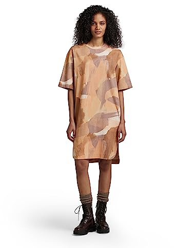 G-Star Women's Boxy U Tee Allover Dress , Multicolour (amphora watercolor camo D22841-C338-D975), S