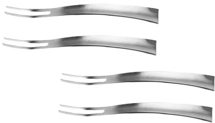 Angoily Stainless Steel Fruit Forks and Cake Dessert Forks 4pcs Set Matte Finish 304 Food-Grade for Kitchen Dining and Fruit Picking