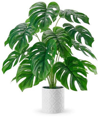 Der Rose Piante artificiali da interno grandi da 28 pollici, piante finte di Monstera in vaso da interno per la decorazione della casa, fattoria, camera da letto, soggiorno