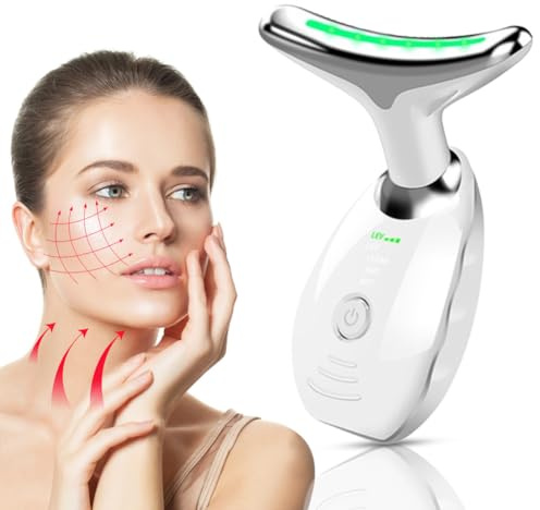 LUPATDY Gesichtsmassagegerät mit 45°C Wärme & 3 Modi - Face Massager für Jawline Straffung, Anti-Falten & Tiefenreinigung - Inkl. Nackenmassage gegen Verspannungen