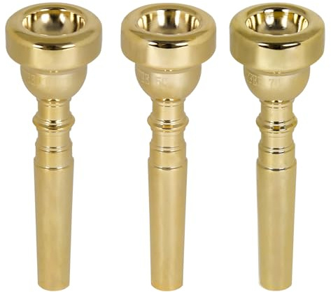 3C 5C 7C Trumpet Mouthpiece Instrument Mouthpieces, Gold-plated Trumpet Mouthpiece Replacement - For Beginners & Professionals, Trumpet Instrument Accessories