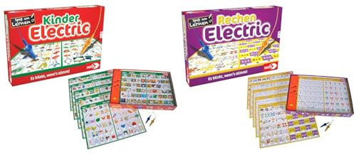 Noris 606013702 Kinder Electric Der Lernspiel-Klassiker, was Passt Zusammen & 606013721 - Rechen Electric - Der Lernspiel-Klassiker - was passt zusammen? Es blinkt, wenn's stimmt, ab 6 Jahren