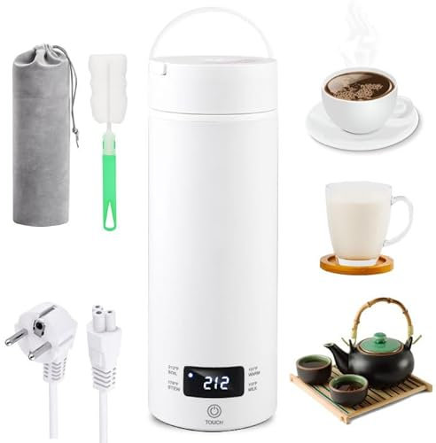 Vegena Hervidor De Agua De Viaje Pequeño, 500ml/300w Hervidor Agua Electrico Pequeño, Taza De Agua Eléctrica, Hervidor De Agua De Viaje Pequeño Para Hacer Café, Leche Y Té