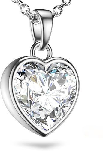 Amoonìc Herzkette Silber 925 / Gold vergoldet, Halskette Damen verstellbar | 45-50cm mit Herzanhänger, Kette Damen mit Herz, Echt Silberkette mit Stein Frauen Schmuck Geschenk für Sie Mama Freundin