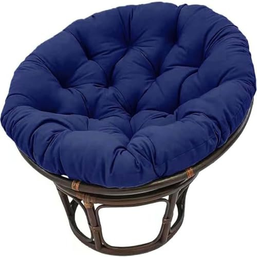 Odaima Papasansessel Kissen 40/50/60/70/80/90/100cm,Rundes Gartenstuhlkissen Stuhlauflagen, Schwenksessel Hängesessel Dicke Stuhlkissen,für Indoor Outdoor Garten Stuhlauflage(Navy Blue,120x120cm)