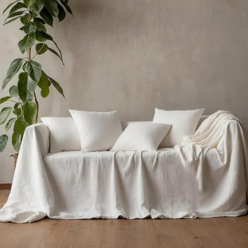 L'Emporio Casa Tagesdecke / Sofaüberwurf / Bettüberwurf aus robuster, dicker Leinwand aus Baumwolle Panama 160 x 260 – 260 x 280 – 360 x 280 cm, Maxi-Größe, aus Baumwolle, Granfoulard Made in Italy