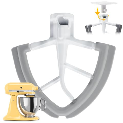 Flex Edge Beater For Kitchenaid Mixer, 4.5/5 Qt Tilt-Head Stand Mixer Kitchen Aid Paddle With Scraper, Flexible Silicone Edges Paddle Attachment For Kitchenaid Mixer Accessories And Attachment
