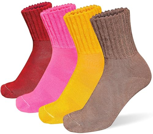 suaskk Womens Thick Cushioned Thermal Boot Socks Warm Cozy Crew Socks 4 Pairs