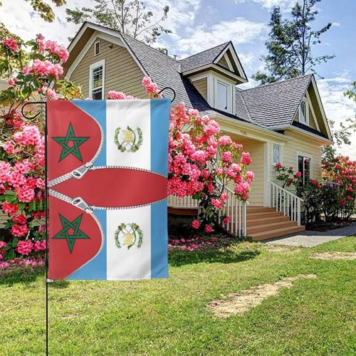 Drapeau marocain et drapeau guatémaltèque double face 28 x 40 pouces, décoration extérieure pour jardin