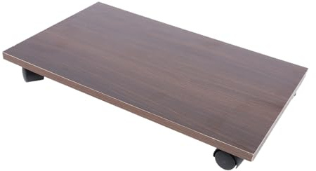 SOPOTUTU Soporte Rodante para CPU De Madera Negro con Ruedas Giratorias, Base Móvil para Torre De Computadora, Estructura Estable para Oficina y Hogar