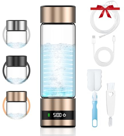 Feelhap Tazza Ricca di Idrogeno, Bottiglia d'Acqua Idrogenata 450ml,Generatore di Idrogeno con Tecnologia PEM e SPE, Concentrazione H2 fino a 5 Volte 5 minuti/6852 PPM,Ideale per Casa,Viaggi,Ufficio