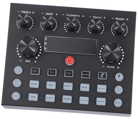 Black Iron Sound Card with Independent Reverb Adjustment | Compatible with Computers, 800 Ma Capacity, Electronic Components, Adult Use, Karaoke Voice Changer