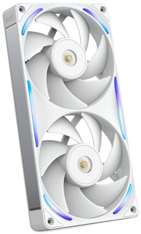 NZXT F240X - 240mm single-frame PWM RGB Performance-Lüfter - Weiß | 240mm single-frame Einheit mit zwei 120mm RGB-Lüftern. Max. Airflow und statischer Druck, CAM-synchrone Beleuchtung.