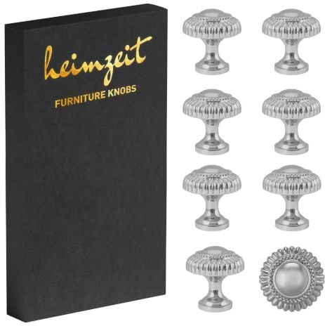 heimzeit Möbelknoppar Classic 8 Stycken av Zinklegering Silver