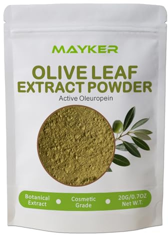 MAYKER Olive Leaf Extract For Skin 0.7 oz, with Acitive Oleuropein, Cosmetic Grade Botanical Ingredient for DIY Skincare Formulaitons, Creams, Serums & Lotions