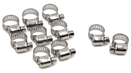 sourcing map 10pcs Collier de Serrage Tuyau Pince Clip Serre Joint Inoxydable Acier Réglable 6-12mm Pour Voiture Tuyau Câble