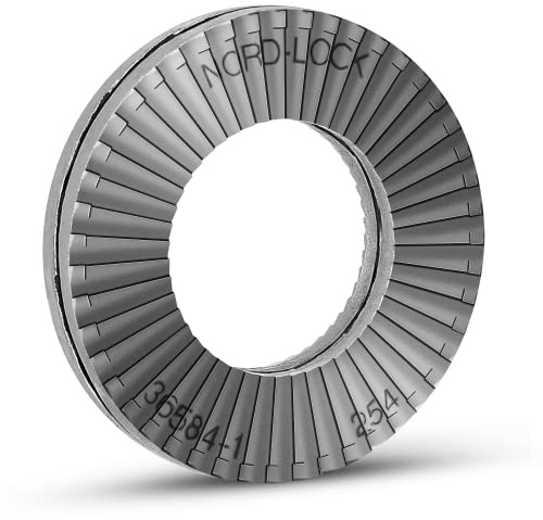 Rondelle di sicurezza a cuneo in acciaio inossidabile Nord-Lock, diametro esterno allargato, NL4spss-254 | 10 pezzi per M4 | 4,4 mm x 9 mm x 2,2 mm