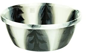 Black Tie-dye Design Multipurpose Circular Round Plastic Washing Up Bowl Basin Tub Kitchen Plastic Wash Basin Mixing Sink Bowls Washing Tub Washing Basket Cleaning Tidy Organisers (12 INCH)