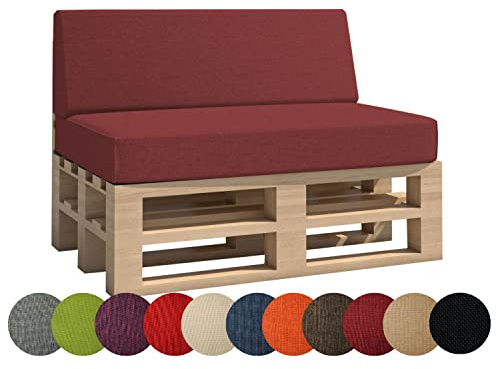 chilly pilley Cojín De Palet Cojín De Jardín Cojín De Palet Cojín De Palet Interior Exterior Lavable Extraíble Cojín De Asiento Cojín De Respaldo (Juego de 2, Marrón)