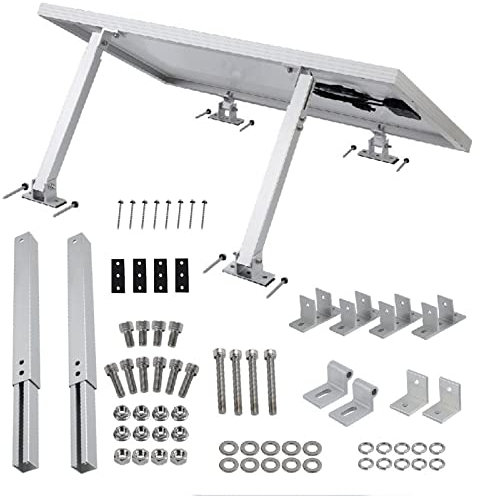 Soporte Placas Solares, Soportes de Inclinación de Panel Solar Kit Solar Ajustable 15 a 30 grados Se puede utilizar en tejados, cocheras, garajes, paredes, vehículos recreativos, embarcaciones