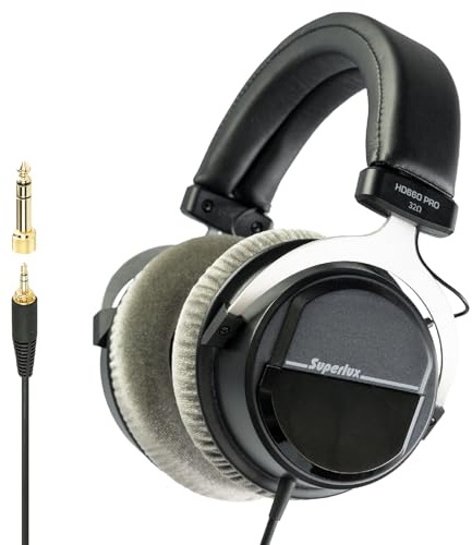 Superlux HD660PRO 32Ω Closed-Back Studio Headphones for Recording, Black