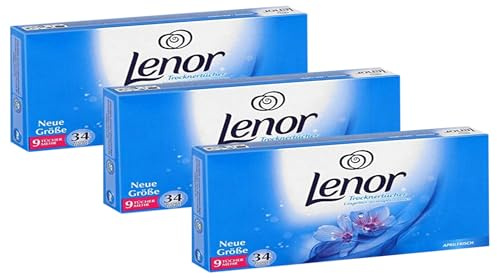 Lenor Trocknertücher Aprilfrisch - 34 Tücher (Packung mit 3)