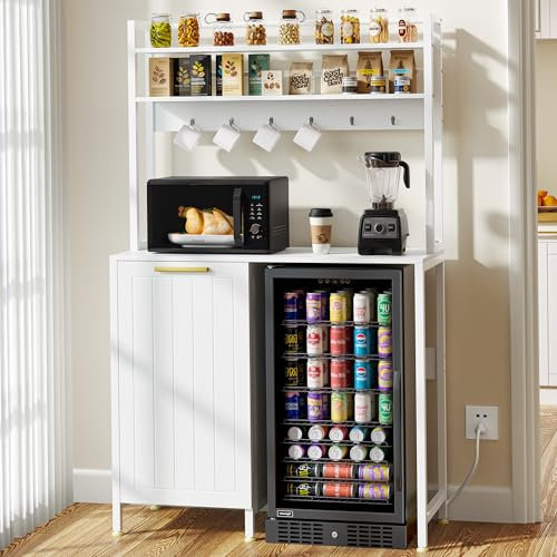 DWVO Fridge Stand with Tilt Out Trash Can Fit 10 Gallon