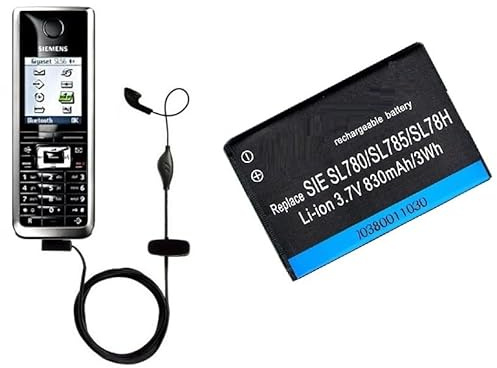 Headset/Kopfhörer HHS-500 + 830mAh Li-Ion Akku für Siemens Gigaset SL78 / SL78H / SL780 / SL785 schnurloses Telefon
