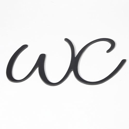 Lumi Zenva Cartello per WC Cartelli Guida per WC Targhetta per Porta Toilette Autoadesivo per Interni ed Esterni Nero