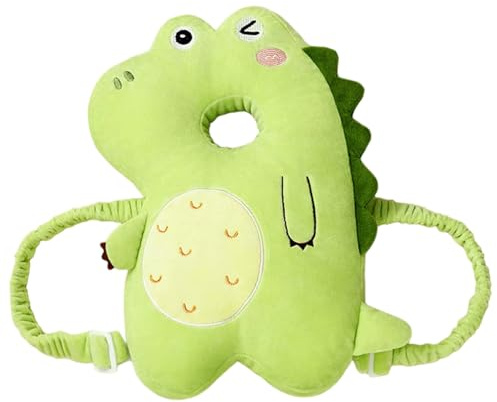 Mochila para bebé, Almohada de protección para la Cabeza, Lindo Protector de Cabeza de Dinosaurio para Caminar para bebés, Transpirable, Ajustable para niños y niñas, Mochila Protectora, protección