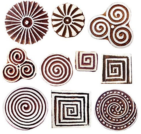 Royal Kraft Timbro in legno per blocchi Stampa su tessuto, carta, tessuto, argilla, ceramica, tatuaggio (set da 10) MXtag0008