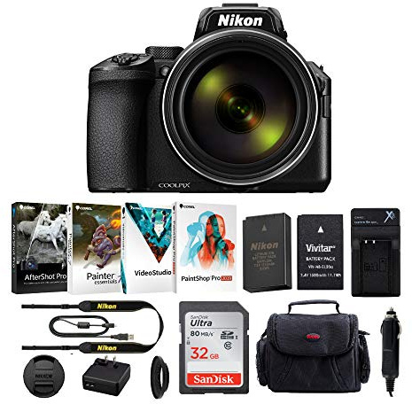 Nikon COOLPIX P950 Digital Camera (Black) with 32GB Memory Card, Spare Battery and Charger, Camera Bag, Software and Bundle (5 Items)