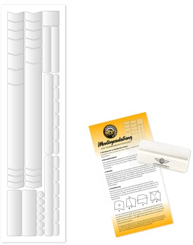 LACKSCHUTZSHOP Fahrrad Schutz-Folie - Lackschutzfolie für Trekkingrad, Rennrad, E-Bike u.v.m. - Schutz-Pads - Rahmenschutz - Set 46tlg transparent (150µm Folie)