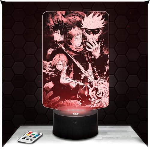 Nachttischlampe - Touch-Nachtlicht Manga - Megumi Yuji Satoru Nobara 3D-LED-Lampe Illusion, Geschenkidee Weihnachten Geburtstag Junge und Mädchen Nachttischlampe Kinder- oder Erwachsenenzimmer TOP