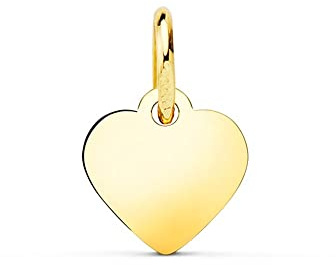 Colgante oro 18k chapa 8mm. forma corazón liso brillo