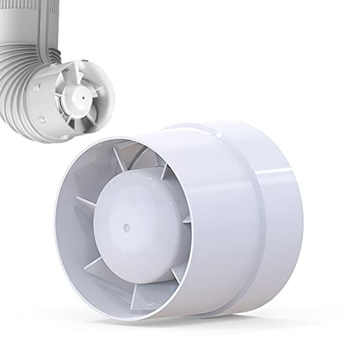 Ventilador de Tubería Extractor de 100 mm/150 mm, Conducto de Escape de Humo 130 m³-320 m³/h, En Línea Silencioso para Hogar y Cocina (Ø10cm)