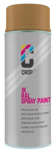 CROP Lackspray RAL 1011 Braunbeige - Hohe Deckkraft, SCHNELLE TROCKNUNG, 100% inaltérable - Auto, Motorrad & Heimwerken - Matt - 400 ml