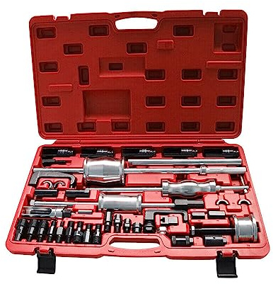 wanwanper 40pcs Diesel Injector Puller Remover Tool Universal Master Kit Slide Hammer Kit Universal Diesel Injector Tool Extractor Puller Injector Nozzles for Car Diesel
