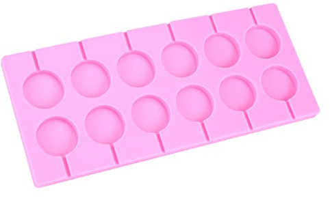 Moules à Sucettes en Silicone, 12 Moules à Sucettes en Silicone de Forme Ronde, Moules à Sucettes au Chocolat et aux Bonbons