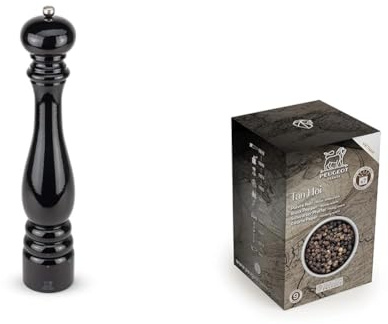 PEUGEOT - Moulin à Poivre Paris u'Select 40 cm+Sélection Epices - Poivre Noir du Vietnam - Poivre Tan Hoi - Origine Vietnam - Innovation Sachets Fraîcheur Triple Protection