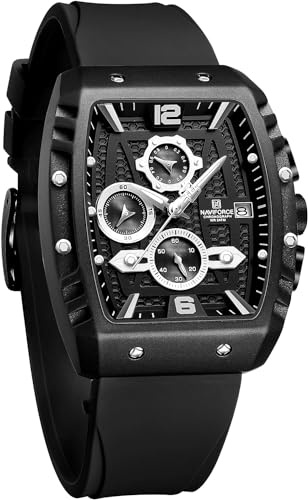 NAVIFORCE Orologio sportivo cronografo impermeabile per uomo, cinturino in silicone colorato, orologio da polso al quarzo con data automatica