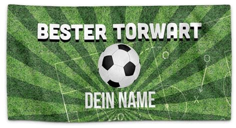Print Royal PR Badetuch personalisiert mit Name - Bester Torwart - Handtuch mit Wunschname Bedrucken - Geschenk für Torwart, Fußball Geschenke | Individuelles Fotohandtuch - 100 x 50 cm