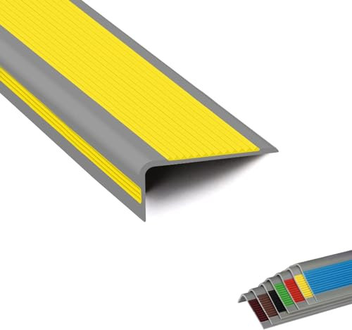 Treppenkantenprofil Vinyl Treppenkantenprofil PVC Selbstklebend Treppenkantenprofil Kunststoff Treppen-Kantenschutz Kantenschutz Selbstklebende Für Den Außen- Und Innenbereich ( Color : Giallo , Size