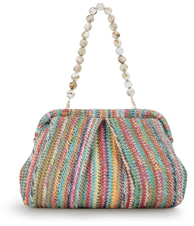 Ynport Crefreak Donne Paglia Borsa A Tracolla Tessuto A Mano Rattan Tote Bags Paglia Top Handle Borsa A Tracolla Estate Spiaggia Borsa Pochette Borsa, Colorato