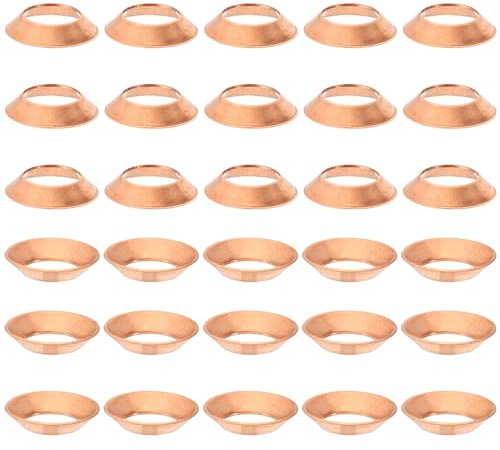 PATIKIL 30 Pezzi Guarnizione a Flangia Adatta per Tubi Dimensione 45 Gradi | da 1/2, per Accessori Condizionatori d'Aria e Refrigerazione, Raccordi a Compressione in Rame
